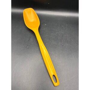 Yellow-Orange Foley Kitchen Scoop Spoon Serving Utensil Hole‎ 11" Vintage As Is